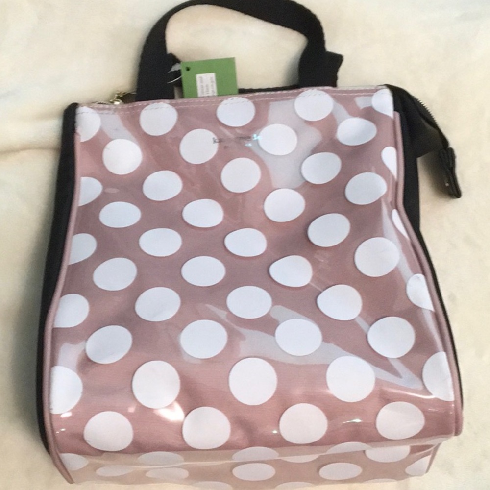 Kate Spade Pink and White Polka Dot Lunch bag